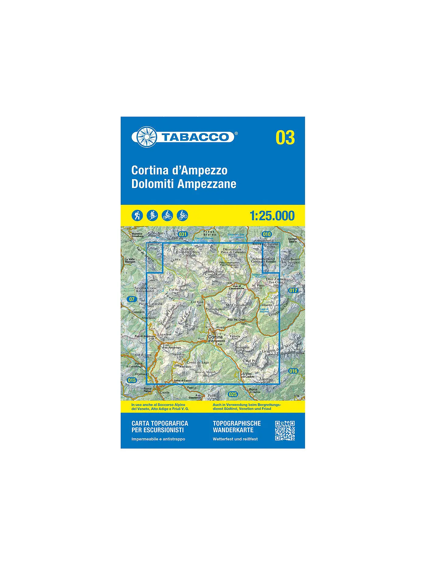 TABACCO | Wanderkarte - Cortina d'Ampezzo, Dolomiti Ampezzane 1:25.000 | 